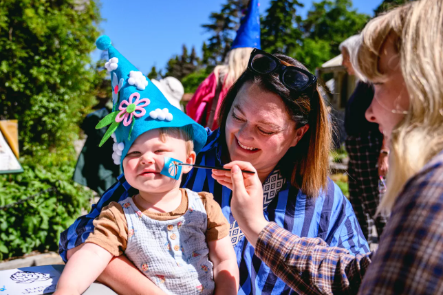 baby being face painted